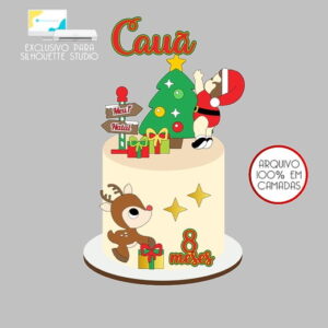 174 - Arquivo Topo de Bolo Natal Menino