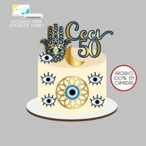 186 - Arquivo Topo de Bolo Olho Grego