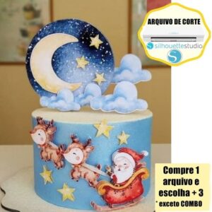 189- Arquivo de Corte Topo de Bolo Natal Aquarelado