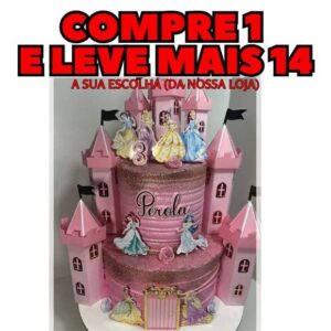 #2901 Arquivo de Corte Topo de Bolo Princesas Castelo