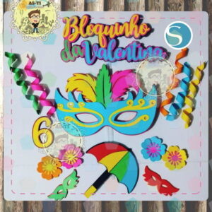 2925 - Arquivo Topo de Bolo Carnaval Menina Camadas Studio