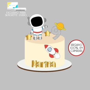 355 - Arquivo Topo de Bolo Astronauta