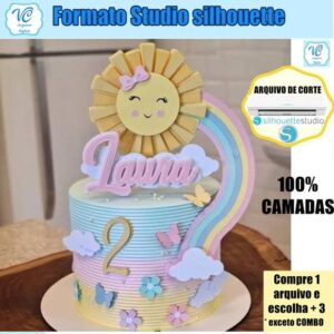 359- Arquivo de Corte Topo Raio de Sol com Arco Iris