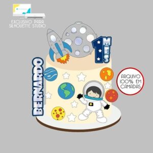 398 - Arquivo Topo de Bolo Astronauta