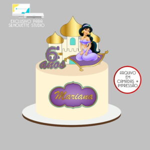 406 - Arquivo Topo de Bolo Princesa Jasmine