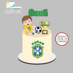 443 - Arquivo Topo de Bolo Copa do Mundo Brasil Menino