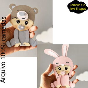 445- topo de bolo bebes em camadas