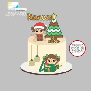 486 - Arquivo Topo de Bolo Natal Menina