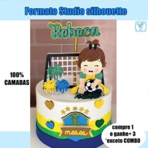 493- Arquivo de Corte Topo Futebol Copa do Mundo Bebe Menina