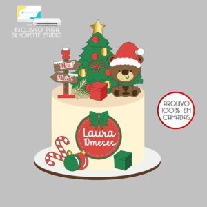 498 - Arquivo Topo de Bolo Natal Ursinho