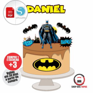 557 - Topo De Bolo Batman + Brindes