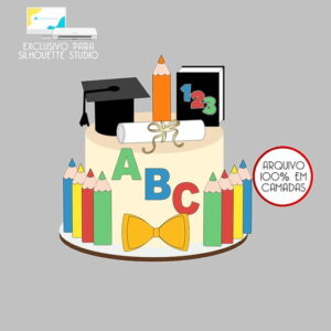 643 - Arquivo Topo de Bolo Abc 3d