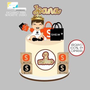 644 - Arquivo Topo de Bolo Compras Shopee Shein Menina