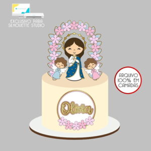 653 - Arquivo Topo de Bolo Batizado Imaculada Conceição
