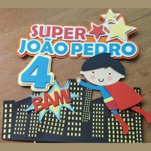#664 Arquivo de corte Topo de Bolo Super Man CAMADAS STUDIO