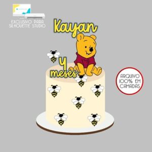 673 - Arquivo Topo de Bolo Ursinho Pooh