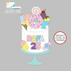 75 - Arquivo Topo de Bolo Sorvete Picolé