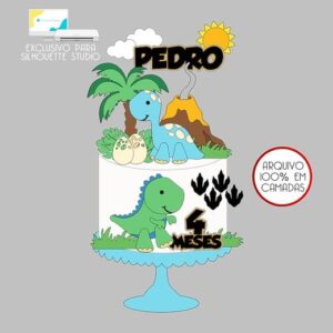 84 - Arquivo Topo de Bolo Dinossauro
