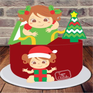 Arquivo de Corte topo de bolo natal.