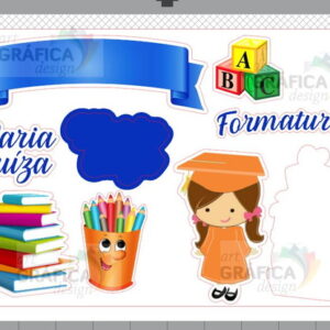 Arquivo Corte Silhouette Topo Bolo Formatura ABC