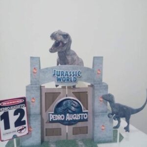 ARQUIVO CORTE SILHOUETTE TOPO DE BOLO JURASSIC PARK