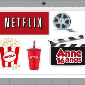 Arquivo Corte Silhouette Topo de Bolo Netflix