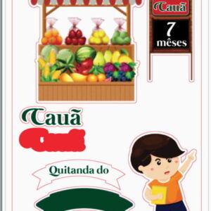 Arquivo Corte Silhouette Topo de Bolo Quitanda - Frutas
