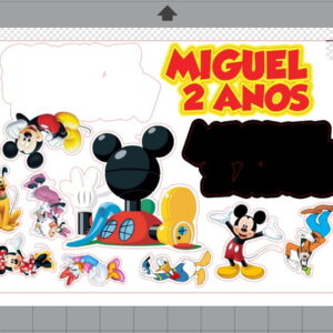 Arquivo Corte Silhouette Topo de Casa do Mickey + Fonte