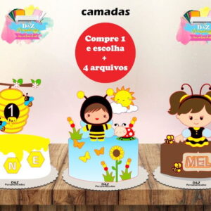 Arquivo Corte - Topo Abelhinha (combo Camadas)-cod.994