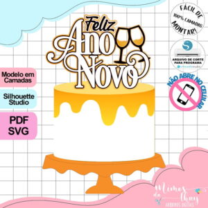 Arquivo Corte: Topo de Bolo Ano Novo 079
