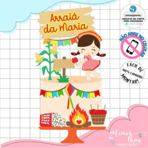Arquivo Corte: Topo de Bolo Arraiá Festa Junina 160