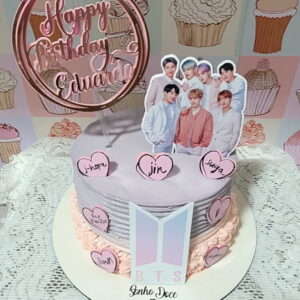 Arquivo Corte Topo de Bolo Bts Pink