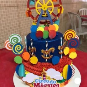 Arquivo Corte Topo de Bolo Circo Roda Gigante