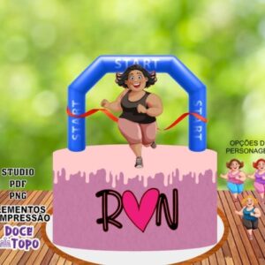 Arquivo Corte Topo de Bolo Corrida Mulher -studio/pdf/png