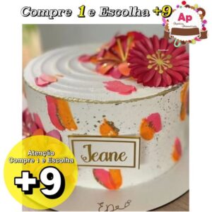 Arquivo Corte Topo de Bolo Flores 03 - Studio