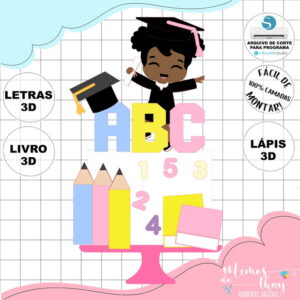 Arquivo Corte: Topo de Bolo Formatura Abc Menina 029
