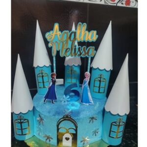Arquivo Corte Topo de Bolo Frozen Castelo 3d