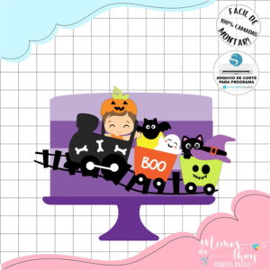 Arquivo Corte: Topo de Bolo Halloween 053
