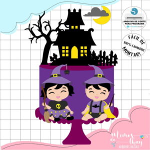 Arquivo Corte: Topo de Bolo Halloween 058
