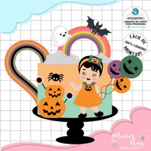 Arquivo Corte: Topo de Bolo Halloween 063