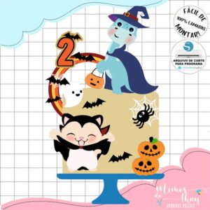Arquivo Corte: Topo de Bolo Halloween 076