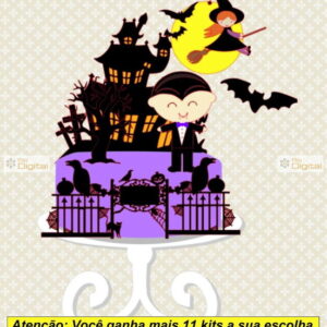 Arquivo Corte Topo de Bolo Halloween Studio #5616