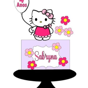 Arquivo Corte: Topo de Bolo Hello Kitty 001