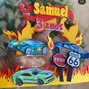 Arquivo Corte Topo de Bolo Hot Wheels+ 4 Arquivos