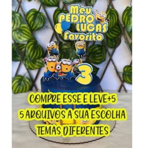 Arquivo Corte Topo de Bolo Minions