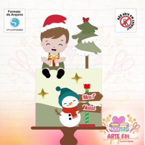 Arquivo Corte Topo de Bolo Natal Bebe 02