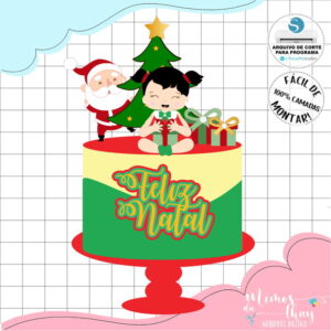 Arquivo Corte: Topo de Bolo Natal Menina 172