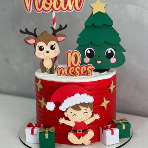 Arquivo Corte: Topo de Bolo Natal Menino Cute 314