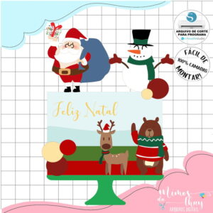 Arquivo Corte: Topo de Bolo Natal Papai Noel Fofo 208