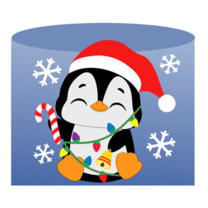 Arquivo Corte: Topo de Bolo Natal Pinguim Fofo 082